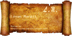Lovas Margit névjegykártya